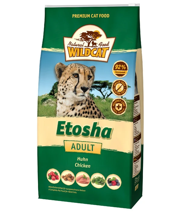 WILDCAT Trockenfutter Für Katzen Etosha Adult, Huhn, 3 Kg 3 WILDCAT Trockenfutter Für Katzen Etosha Adult, Huhn, 3 Kg