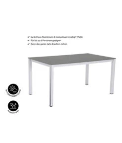 MWH Loft-Tisch Elements, Ca. B160/H74/T90 Cm -Tepro Store 1897149 WE IG 001 ElementsTisch160x90x74cmSilberNEU