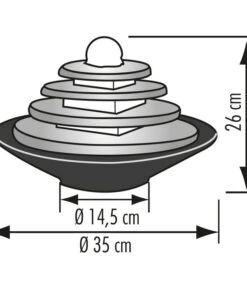 Seliger Zimmerbrunnen Tao, Schiefer, Ca. Ø35/H25 Cm -Tepro Store 2702546 WE FS 002 SeligerZimmerbrunnenTaoSchiefer