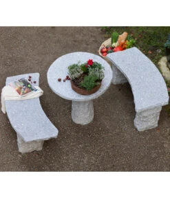 Dehner Granit-Gartenbank, Gebogen, 2-Sitzer -Tepro Store 2741668 2741676 WE MO 002 GranitTischRundGartenbank