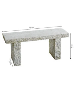 Dehner Granit-Gartenbank, 2-Sitzer -Tepro Store 2789402 WE BG 001 GranitGartenbankGranitGartenbankGrau