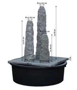Dehner Granit-Gartenbrunnen Mountains, Ca. H83 Cm -Tepro Store 3253283 WE DE 002 DehnerGranitGartenbrunnenMountains25x25x80cm