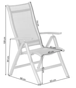 Dehner Klappsessel Chicago, Hochlehner -Tepro Store 4210316 WE FS 001 SkizzeKlappsesselChicago