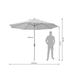 Dehner Schirm Milos, Rund, Ca. Ø294 Cm 17 Dehner Schirm Milos, Rund, Ca. Ø294 Cm -Tepro Store 4211819 WE BG 001 SchirmMilosHellbraun