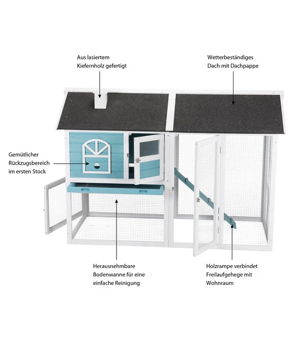 Trixie Kleintierstall Mit Freilaufgehege, Ca. B156/H110/T80 Cm 4 Trixie Kleintierstall Mit Freilaufgehege, Ca. B156/H110/T80 Cm – Bild 2