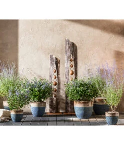 Dehner Keramik-Topf Mystras, Rund, Blau-braun -Tepro Store 4441317 4441341 4441408 WE MO 001 DehnerKeramikTopfMystrasrundblaubraun