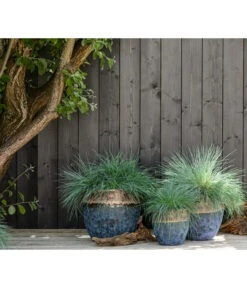 Dehner Keramik-Topf Mystras, Rund, Blau-braun -Tepro Store 4441317 4441341 4441408 WE MO 002 DehnerKeramikTopfMystrasrundblaubraun