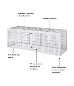 Dehner Freilaufgehege Happy Home Monumento, Ca. B200/H70/T70 Cm -Tepro Store 4447637 WE IG 001 DehnerFreilaufgehegeHappyHome2xMonumento