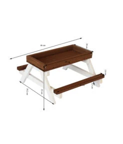 Dehner Picknicktisch, Braun/weiß, Ca. B46/H22/T40 Cm -Tepro Store 4477964 WE DE 001 MassgrafikDehnerPicknicktischKleintiere