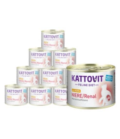KATTOVIT Feline Diet Nassfutter Für Katzen, Niere/Renal, 12 X 185 G
