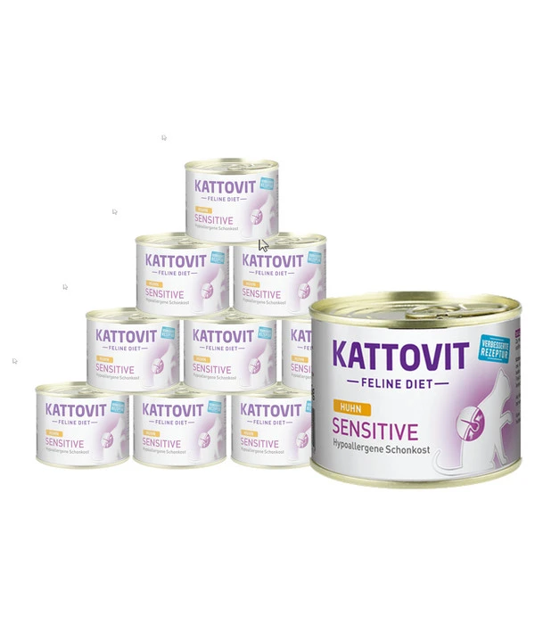 KATTOVIT Feline Diet Nassfutter Für Katzen Sensitive, 12 X 185 G 3 KATTOVIT Feline Diet Nassfutter Für Katzen Sensitive, 12 X 185 G