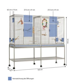 Montana Vogelvoliere Madeira Double, Plantinum -Tepro Store 5187562 WE BG 001 PPVoliereNewMadeiraDoublePlatinum