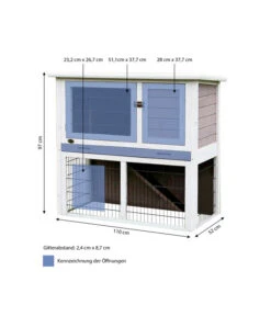 Trixie Kleintierstall, Ca. B104/H97/T52 Cm 11 Trixie Kleintierstall, Ca. B104/H97/T52 Cm -Tepro Store 5259825 WE BG 001 TrixieKleintierstallNaturaWeissGrau o HasenMG