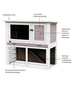 Trixie Kleintierstall, Ca. B104/H97/T52 Cm 10 Trixie Kleintierstall, Ca. B104/H97/T52 Cm -Tepro Store 5259825 WE IG 003 TrixieKleintierstallNaturaWeissGrauoHasenMG
