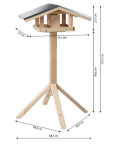 Dehner Natura Futterhaus Karwendel, Natur, Inkl. Ständer, Ca. B84,3/H127,2/T84,3 Cm -Tepro Store 6622898 WE BG 001 DehnerNaturaKarwendelSatteldachStaendeNaturnew