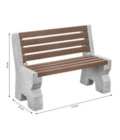 Dehner Granit-Gartenbank, 2-Sitzer, Ca. B114/H75/T52 Cm -Tepro Store 6692065 WE BG 001 GRANITBANKWPCRUECKENL