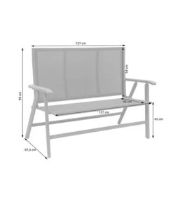 Dehner Klappbank Colmar, 2-Sitzer -Tepro Store 6701692 WE FS 002 KlappbankColmarSkizzeNEU