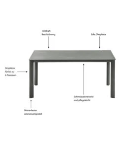 Dehner Gartentisch Nancy, Ca. B160/H75/T90 Cm -Tepro Store 6701734 WE IG 001 TischNancy