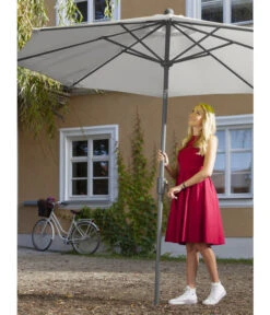 Dehner Schirm Milos, Rund, Ca. Ø294 Cm 15 Dehner Schirm Milos, Rund, Ca. Ø294 Cm -Tepro Store 6702864 WE MO 001 SchirmMilosHellgrauNeu