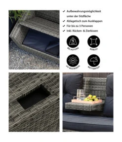 Dehner Flecht-Truhenbank Föhr, 3-Sitzer -Tepro Store 6704795 WE IG FS 001 DehnerFlechtruhenbankFoehr