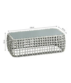 Dehner Flechtlounge Bali, 4-teilig -Tepro Store 6705305 WE BG 001 LoungeBaliTischFinal