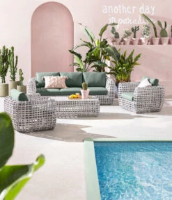 Dehner Flechtlounge Bali, 4-teilig -Tepro Store 6705305 WE MO 001 LoungeBaliNEU