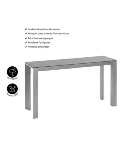 Dehner Balkontisch Chicago, Ca. B133,5/H75/T42 Cm -Tepro Store 6734651 WE IG 001 BALKONTISCHCHICAGOSCHMA