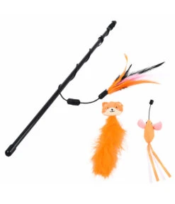 Dehner Premium Lovely Katzenspielzeug Set Lama Karl + Spielangeln Angelspaß -Tepro Store 6784011 WE D 002 LovelyKatzenspielzeugAngelnKarl