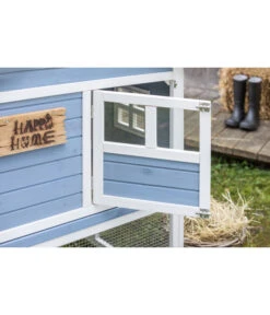 Dehner XXL Nagerheim Happy Home Funny, Hellblau, Ca. B170/H120/T99 Cm -Tepro Store 6896997 WE DE 002 DehnerMarkenqualitaetKaninchenstallFlocke