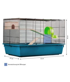 Dehner Lieblinge Nagerheim Paleromo, Ca. B75/H50/T47 Cm -Tepro Store 6917652 WE BG 001 NagerheimPalermo75blau