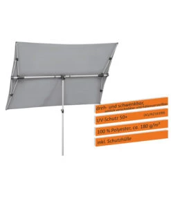 Schneider Sonnenschirm Novara, Rechteckig, Ca. B190/T140 Cm -Tepro Store 6953541 WE IG 001 SchneiderSonnenschirmNovarasilvergrau