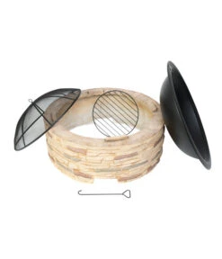 Westmann Feuerstelle, Ca. B90/H54/T90 Cm 12 Westmann Feuerstelle, Ca. B90/H54/T90 Cm -Tepro Store 6992572 WE FS 003 FeuerschaleMGitter90cm